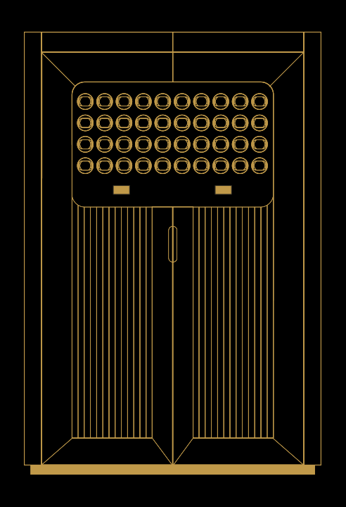 2d front drawing of XXL safe