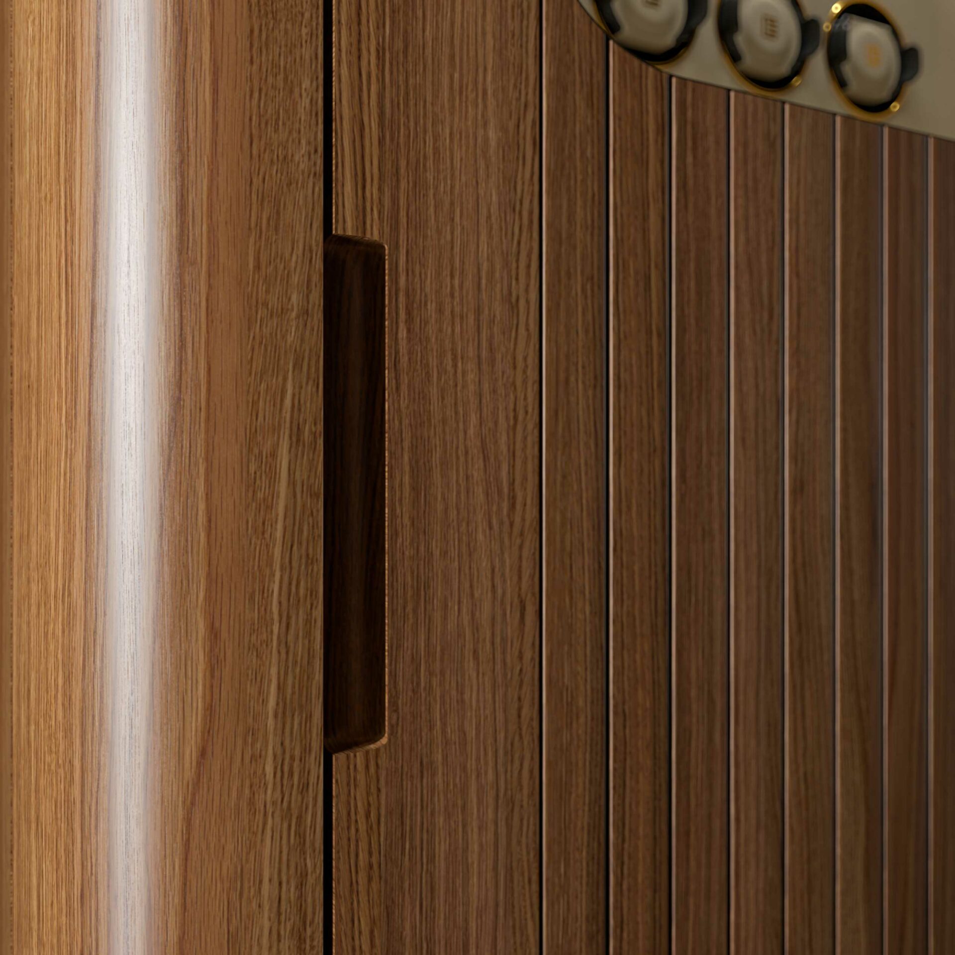 Detail image of the luxury craftsman's wood on our designer safe
