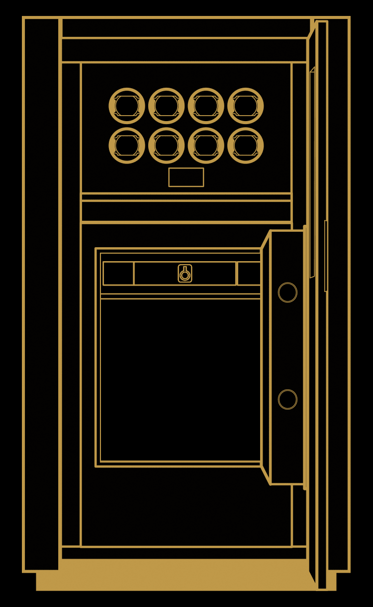 2d front drawing of M safe