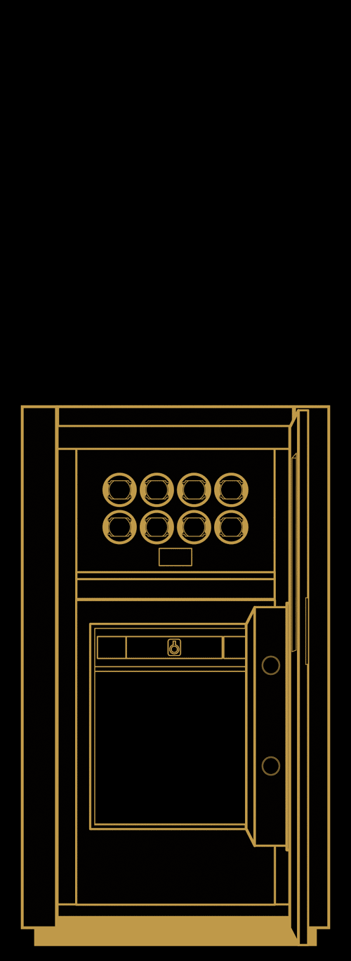 2d front drawing of M safe